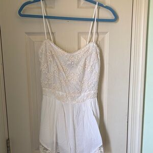 Kendall & Kylie Cream Lace Romper